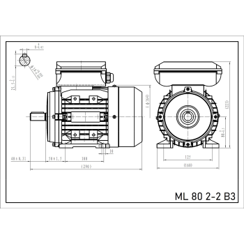 Silnik elektryczny jednofazowy 1,1kW 2800 obr/min. 80 B3